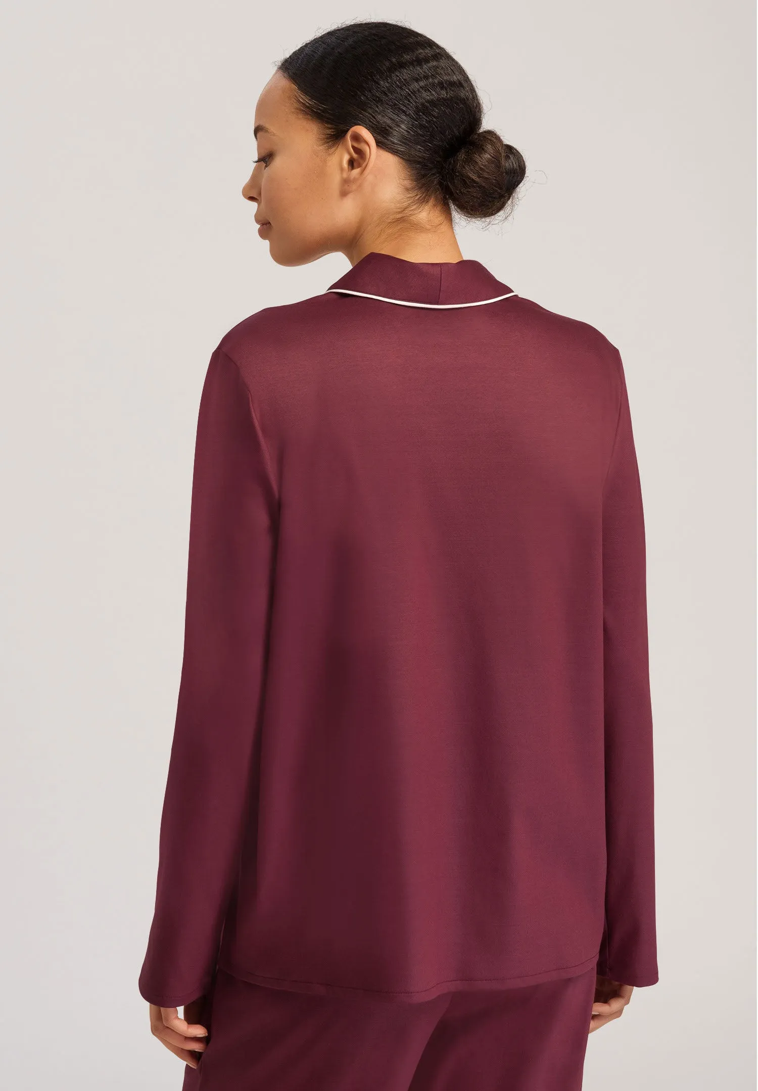 Eleni Shawl Collar Shirt | Ruby Wine 74985-2423