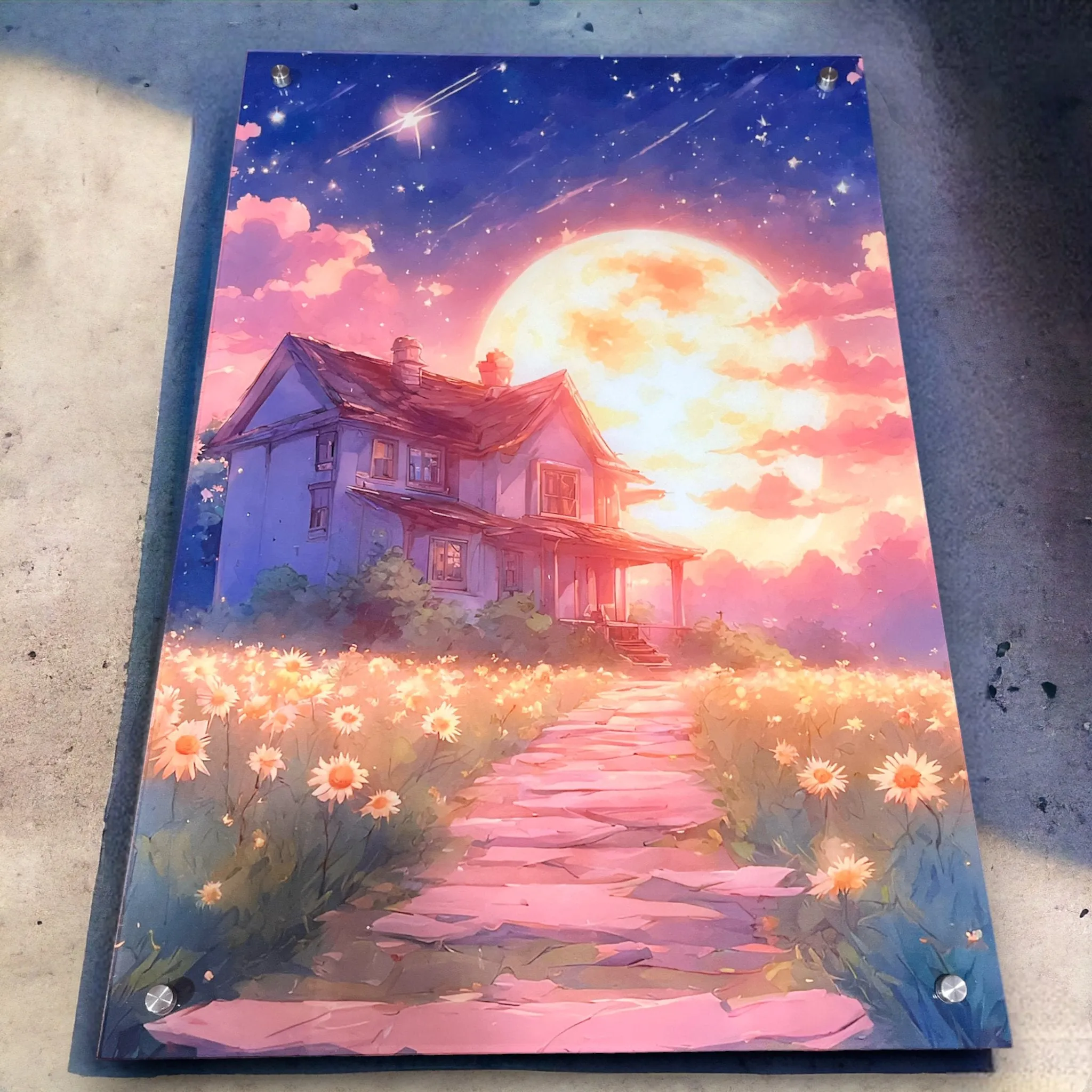 Starry Sunset (Lonely Home) Acrylic Wall Art